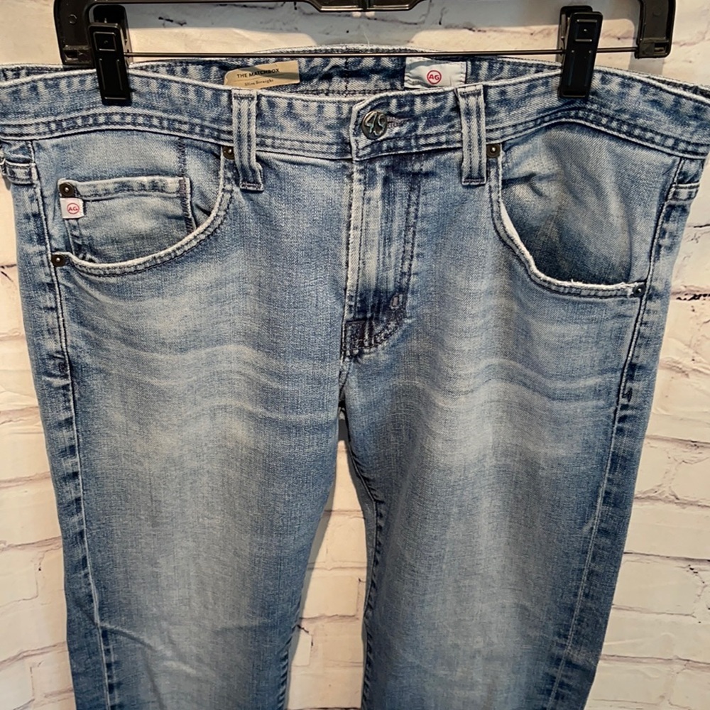 AG The Matchbox Slim Straight mid-wash jeans Sz 34 x 31